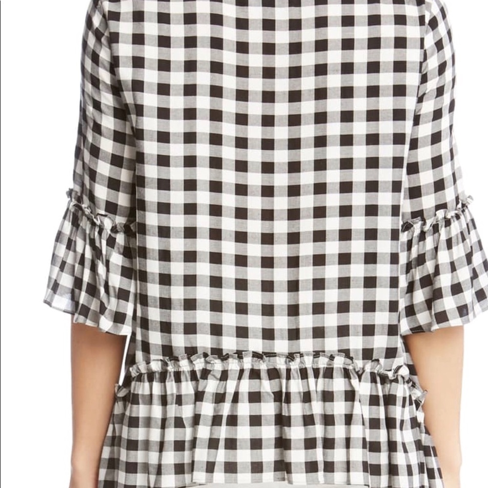 Gingham Check Ruffle Hem Top - Picture 3 of 8